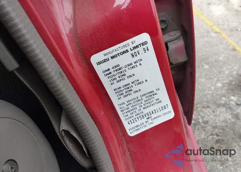 1995 Isuzu Rodeo S/Ls z USA, uszkodzony, nr VIN 4S2CY58V9S4311087